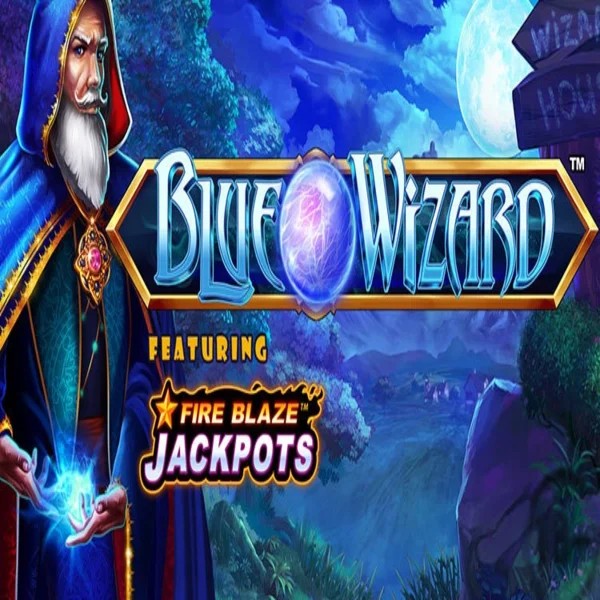 Play Blue Wizard Fire Blaze Jackpots slot by Rarestone Gaming on yoyosspins.com