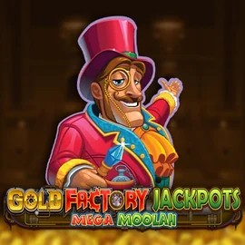 Enjoy Gold Factory Jackpots Mega Moolah by Aurum Signature Studios – logo hosted on yoyosspins.com